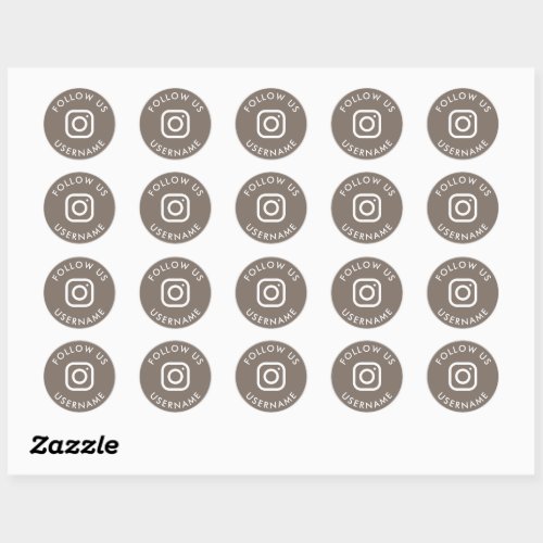 modern gray custom instagram social media package classic round sticker