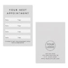 Modern gray custom logo vertical appointment card
