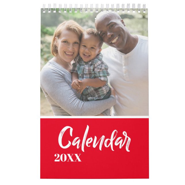 Modern Gray custom multi photo year Celebration  C Calendar (Cover)