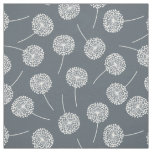 Modern Gray Dandelion Fabric