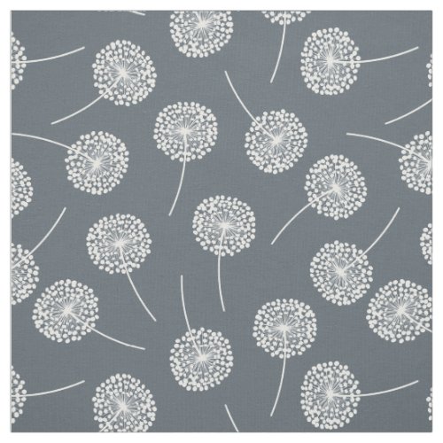 Modern Gray Dandelion Fabric