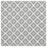 Modern Gray Diamond Squares Ikat Mosaic Pattern Fabric