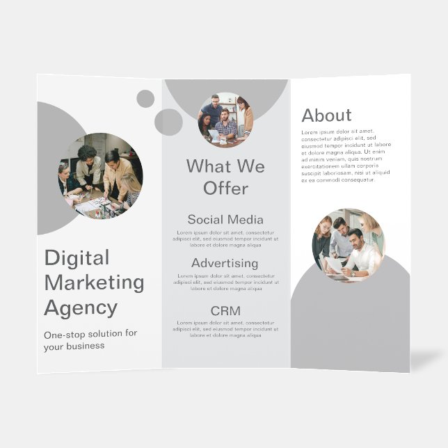 Modern Gray Digital Marketing Agency Brochure (Inside Standing)