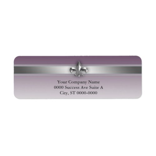 Modern Gray Eggplant Purple Silver Fleur de Lis Label