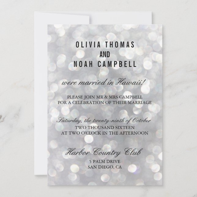 Modern Gray Elegant Post Wedding Reception Card (Front)