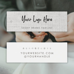 Modern Gray Fabric Logo Brand Hang Tag Mini