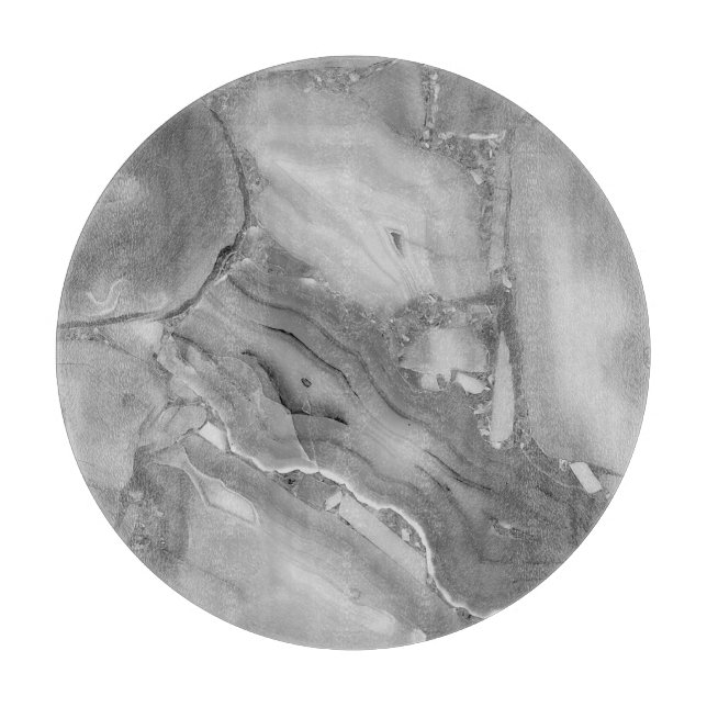 Modern Gray Faux Marble Stone Cutting Board (Front)