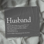 Modern Gray Fun Husband Definition Fleece Blanket<br><div class="desc">Personalize for your husband to create a unique gift. This elegant blanket is a perfect way to show him how amazing he is every day. You can even customize the background to their favorite color. Designed by Thisisnotme©</div>