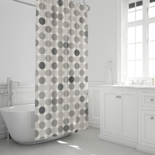 Modern Gray Geometric Circles Guest Wow Decor Shower Curtain