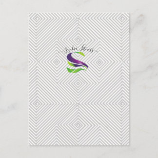 Modern Gray Geometric Diamond Line Pattern Custom Postcard