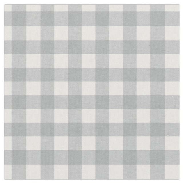 Modern Gray Gingham Fabric (Close Up)
