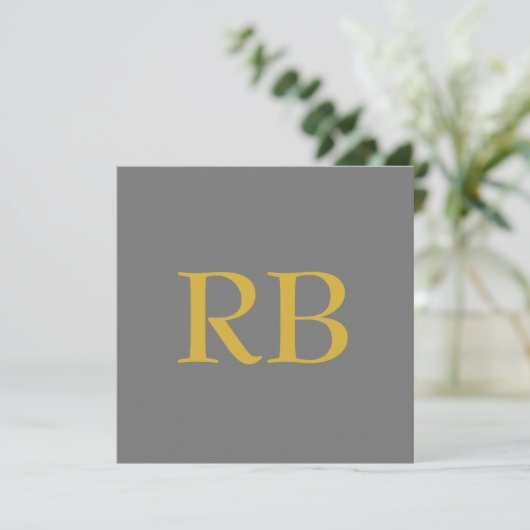 Modern Gray Gold Color Monogram Initials (Standing Front)