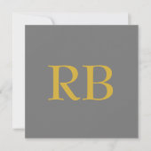 Modern Gray Gold Color Monogram Initials (Front)