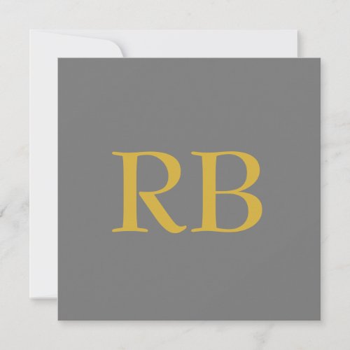 Modern Gray Gold Color Monogram Initials