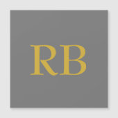 Modern Gray Gold Color Monogram Initials (Front)