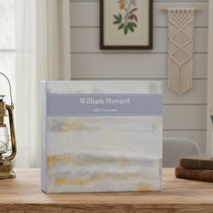 Modern Gray & Gold Watercolor End of Life Planner 3 Ring Binder