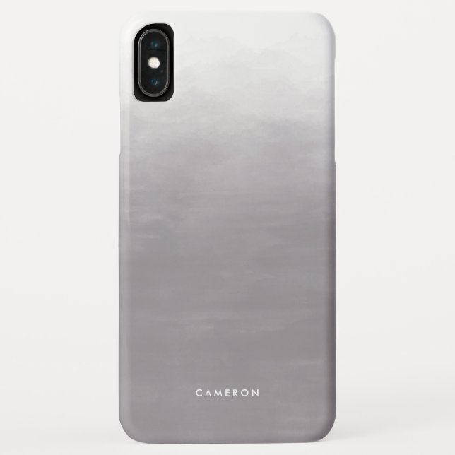 Modern Gray Gradient Ombre Personalized Case-Mate iPhone Case (Back)