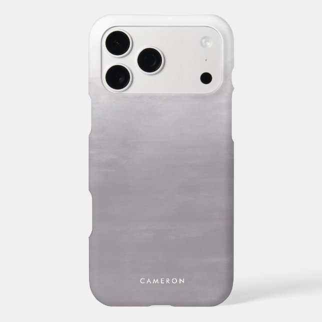 Modern Gray Gradient Ombre Personalized Iphone Case (Back)