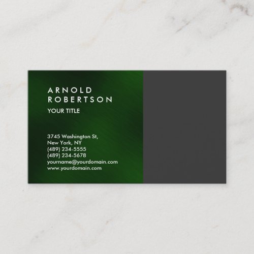 Modern Gray Green Professional Business Card
