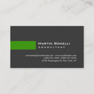 Modern Gray Green Simple Consultant Business Card