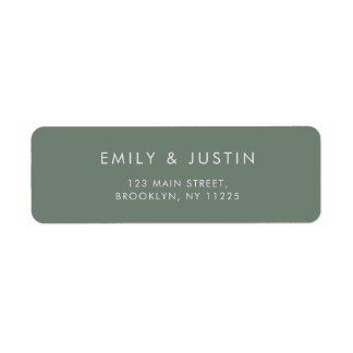 Modern Gray Green Wedding Address Label