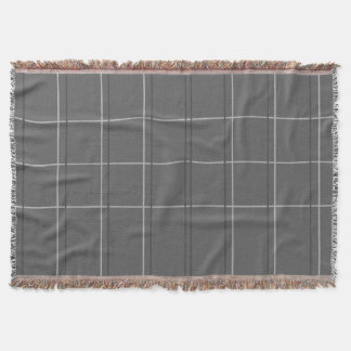 Modern Gray Grid Pattern Throw Blanket