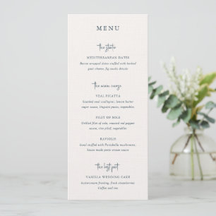 Modern Gray Handwritten Script Elegant Wedding Menu