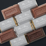 Modern Gray Heart Script Monogram Wedding Hershey's Miniatures<br><div class="desc">A soft and refined miniature wedding favor showcasing "Mr and Mrs" in decorative heart script calligraphy with the couple's surname as the central monogram element. Warm gray tones create a quietly elegant, versatile look that complements any wedding palette. Customize the names and wedding date for a charming reception favor. All...</div>