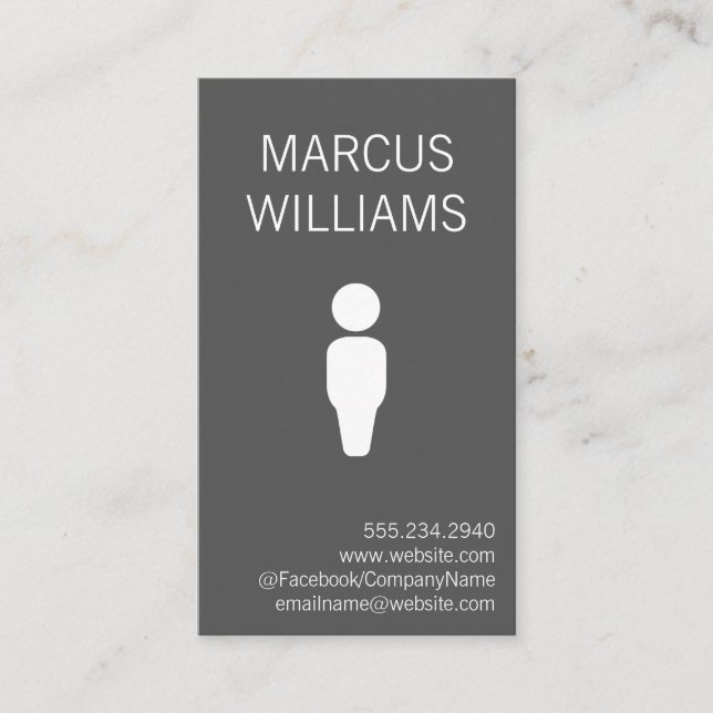 Modern Gray / Icon Business Card (Front)