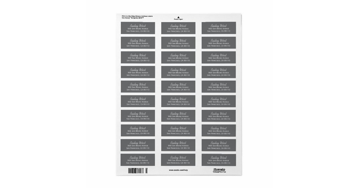 Modern Gray Labels | Zazzle