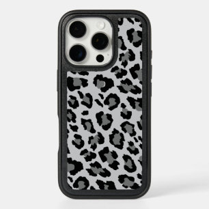Modern Gray Leopard Cheetah Animal Print Pattern iPhone 16 Pro Case