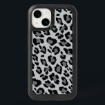Modern Gray Leopard Cheetah Animal Print Pattern OtterBox iPhone 14 Case<br><div class="desc">This modern animal print patterned phone case features a light silver gray background with bold graphic charcoal gray and black leopard / cheetah pattern.</div>