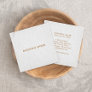 Modern Gray Linen, Minimalist Professional Square Business Card