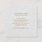 Modern Gray Linen, Minimalist Professional Square Business Card (Back)