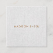 Modern Gray Linen, Minimalist Professional Square Business Card (Front)