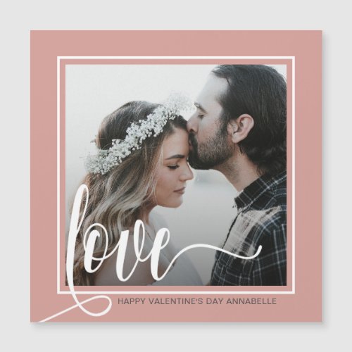 Modern Gray Love Script Photo Valentines Day