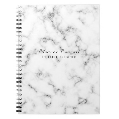 Modern gray marble custom notebook