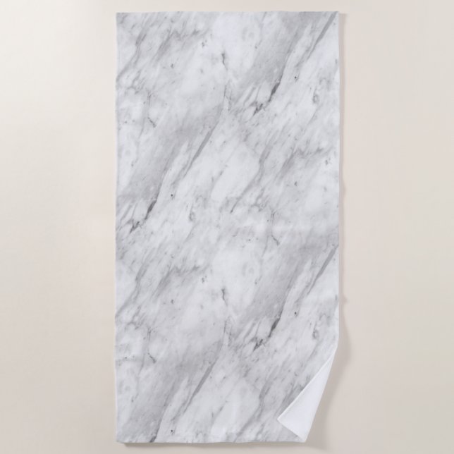 Modern Gray Marble Stone Beach Towel (Front)