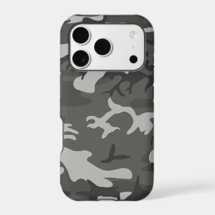 Modern Gray Military Camo Camouflage Iphone 18 Pro Case
