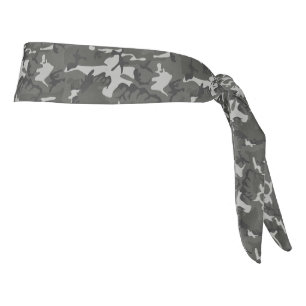 Modern Gray Military Camo Camouflage Tie Headband