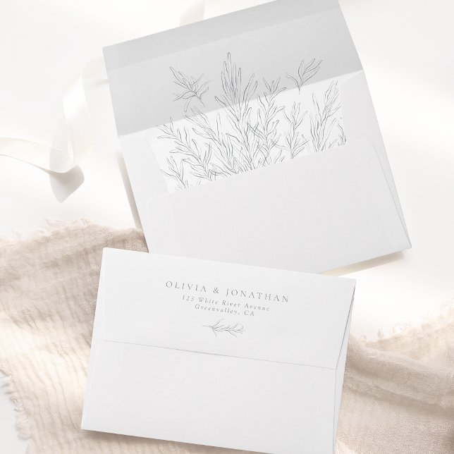Modern Gray Minimal Leaves Envelope (Creator Uploaded)
