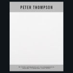 Modern Gray Minimalist Business Logo Name Letterhead<br><div class="desc">A modern gray minimalist design with your business logo/name and business details. Perfect for small and large corporate businesses. Professional and clean design.</div>