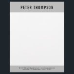 Modern Gray Minimalist Business Logo Name Letterhead<br><div class="desc">A modern gray minimalist design with your business logo/name and business details. Perfect for small and large corporate businesses. Professional and clean design.</div>