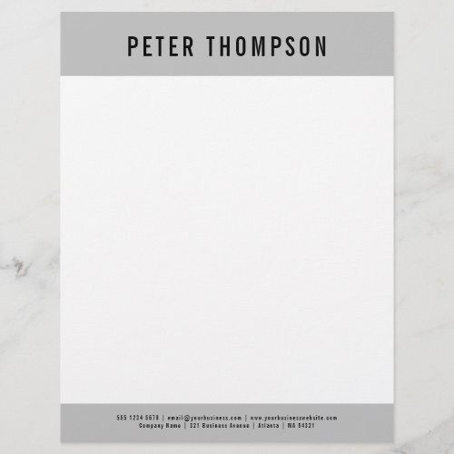 Modern Gray Minimalist Business Logo Name Letterhead