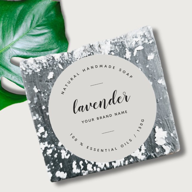 Modern gray minimalist soap label  (Creator Uploaded)