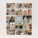 Modern Gray Monogram 22 Photo Collage Jigsaw Puzzle<br><div class="desc">Personalized picture puzzle tailored with 22 frames to encapsulate your cherished moments and beautifully enhanced with your initials in a stylish gray box.</div>