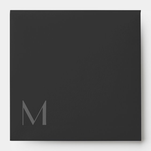 Modern Gray Monogram Personalized Envelopes (Front)