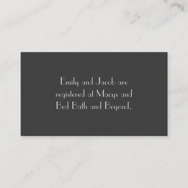 Modern Gray Monogram Registry Insert Cards (Front)
