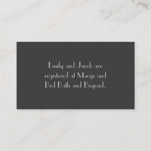 Modern Gray Monogram Registry Insert Cards Business Card