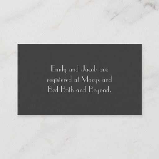 Customizable Modern Gray Monogram Registry Insert Cards Business Card